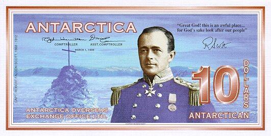 南极洲 Pick 03 1996年版10 Dollars 纸钞 