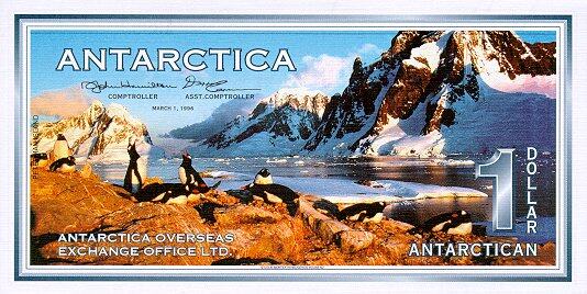 南极洲 Pick 01 1996年版1 Dollar 纸钞 