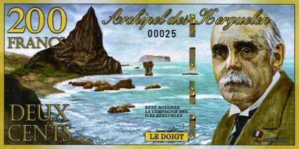 凯尔盖朗群岛 Pick 2010年版200 Francs 纸钞 