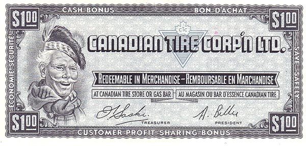 加拿大轮胎币 Pick S1-F ND1961年版1 Dollar 纸钞 