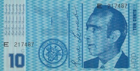 赫特河公国 Pick 1 1970年版10 Cents 纸钞 