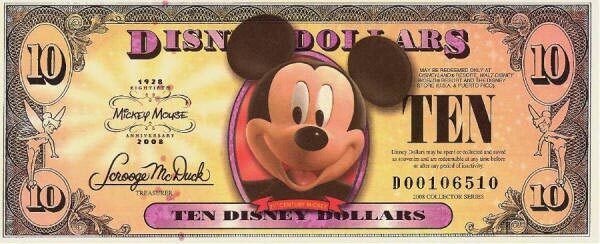 迪斯尼 Pick 2008 2008年版10 Dollars 纸钞 