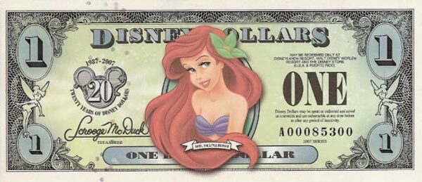 迪斯尼 Pick 2007 2007年版1 Dollar 纸钞 