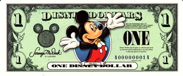 迪斯尼 Pick 2003 2003年版1 Dollar 纸钞 