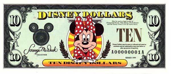迪斯尼 Pick 1999 1999年版10 Dollars 纸钞 