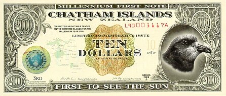 查塔姆群岛 Pick 3b 2000年版10 Dollars 纸钞 