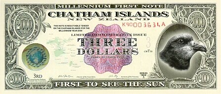 查塔姆群岛 Pick 2b 2000年版3 Dollars 纸钞 