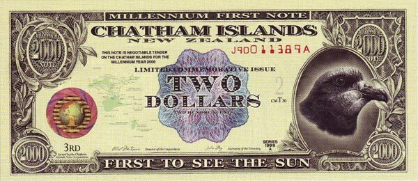 查塔姆群岛 Pick 1b 2000年版2 Dollars 纸钞 