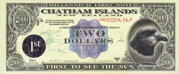 查塔姆群岛 Pick 1a 2000年版2 Dollars 纸钞 