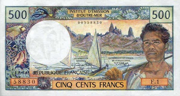 新喀里多尼亚 Pick 60a ND年版500 Francs 纸钞 