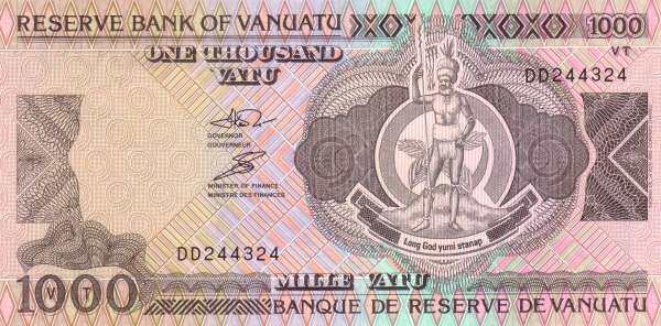 瓦努阿图 Pick 06 ND1993年版1000 Vatu 纸钞 150x75