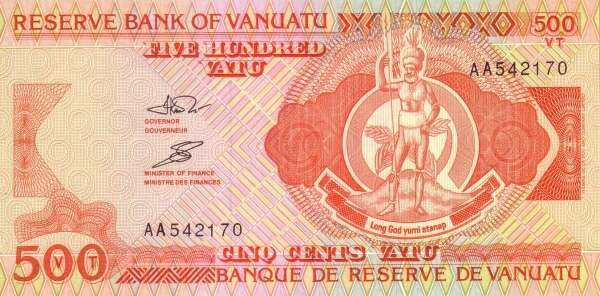 瓦努阿图 Pick 05 ND1993年版500 Vatu 纸钞 