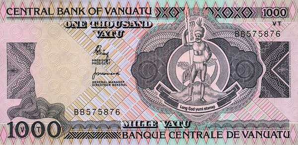 瓦努阿图 Pick 03 ND1982年版1000 Vatu 纸钞 
