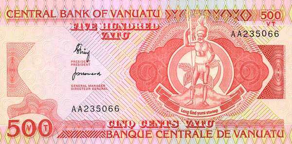 瓦努阿图 Pick 02 ND1982年版500 Vatu 纸钞 
