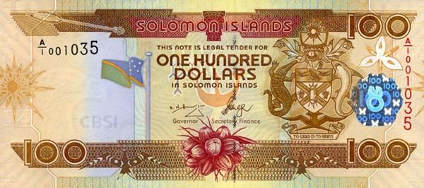 所罗门群岛 Pick 30 ND2006年版100 Dollars 纸钞 