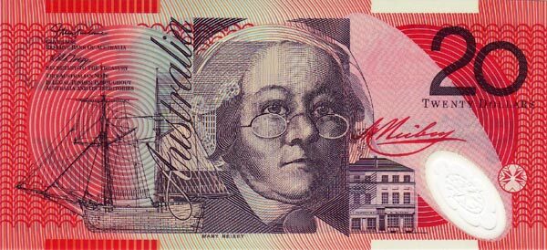 澳大利亚 Pick 59a 2002年版20 Dollars 纸钞 144x65