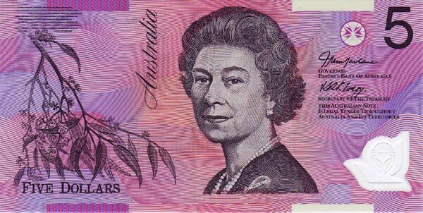 澳大利亚 Pick 57b 2005年版5 Dollars 纸钞 130x65