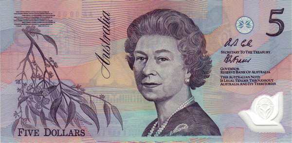 澳大利亚 Pick 50a ND1992年版5 Dollars 纸钞 130x65
