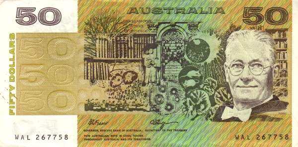澳大利亚 Pick 47g ND1994年版50 Dollars 纸钞 165x82