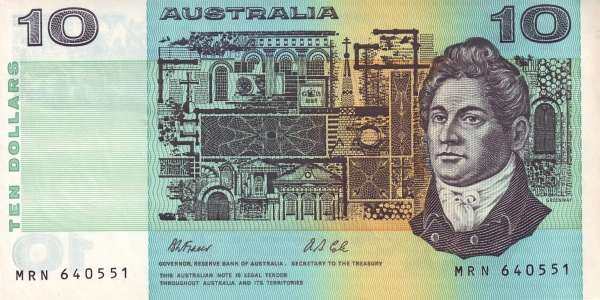 澳大利亚 Pick 45g ND1991年版10 Dollars 纸钞 155x76