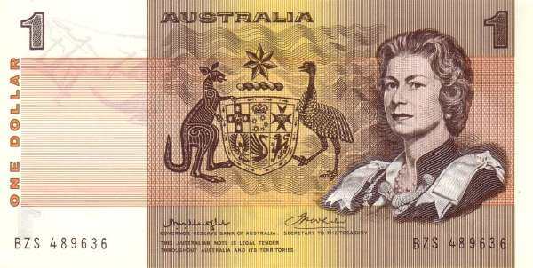 澳大利亚 Pick 42b ND1983年版1 Dollars 纸钞 140x70