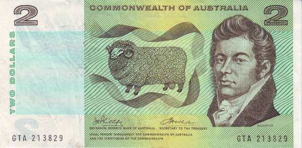澳大利亚 Pick 38e ND1985年版2 Dollars 纸钞 152x76