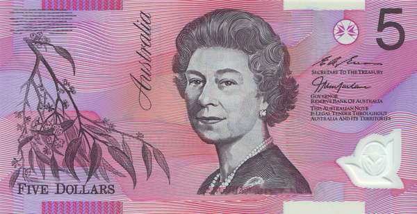 澳大利亚 Pick CS 1997年版5 Dollars 纸钞 130x65