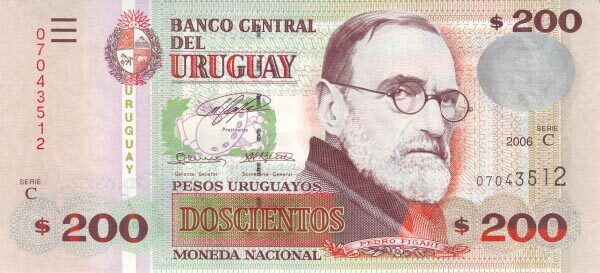 乌拉圭 Pick 89 2006年版200 Pesos Uruguayos 纸钞 