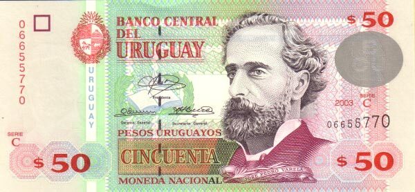 乌拉圭 Pick 84 2003年版50 Pesos Uruguayos 纸钞 