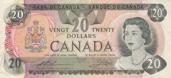加拿大 Pick 093c 1979年版20 Dollars 纸钞 