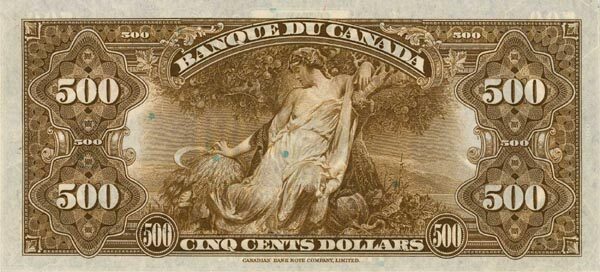 加拿大 Pick 055 1935年版500 Dollars 纸钞 