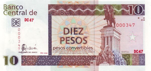 古巴 Pick FX49 2006年版10 Pesos Convertibles 纸钞 