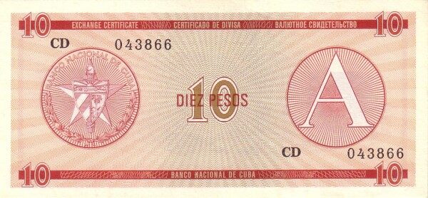 古巴 Pick FX04 ND1985年版10 Pesos 纸钞 