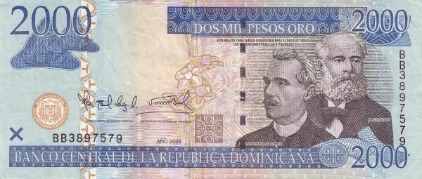 多米尼加 Pick New 2006年版2000 Pesos Oro 纸钞 
