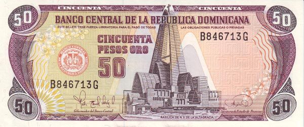 多米尼加 Pick 149 1995年版50 Pesos Oro 纸钞 