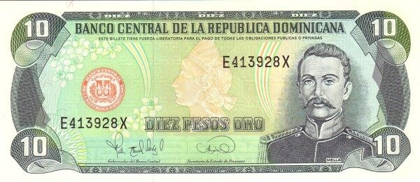 多米尼加 Pick 148 1995年版10 Pesos Oro 纸钞 