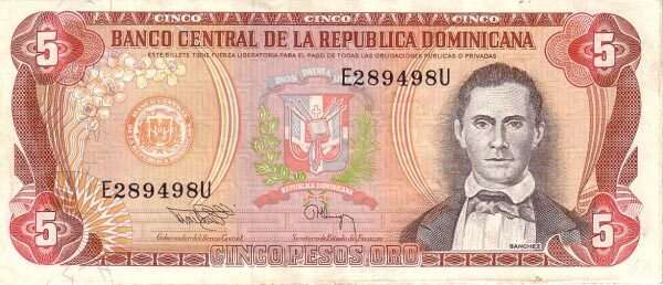 多米尼加 Pick 146 1994年版5 Pesos Oro 纸钞 