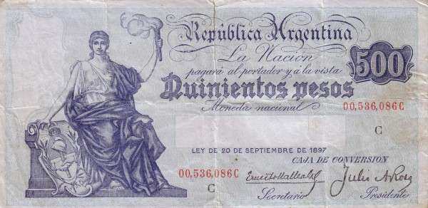 阿根廷 Pick 248c ND1932-35年版500 Pesos 纸钞 