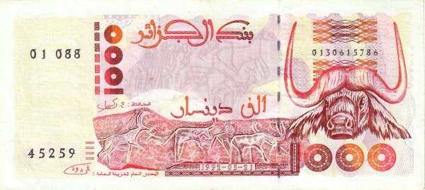 阿尔及利亚 Pick 140 1992年版1000 Dinars 纸钞 