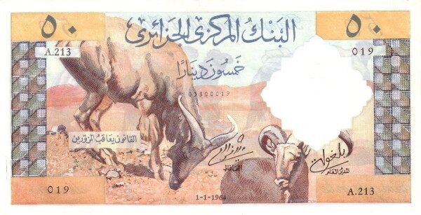 阿尔及利亚 Pick 124 1964.1.1年版50 Dinars 纸钞 
