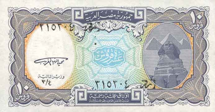 埃及 Pick 189 ND1999年版10 Piastres 纸钞 