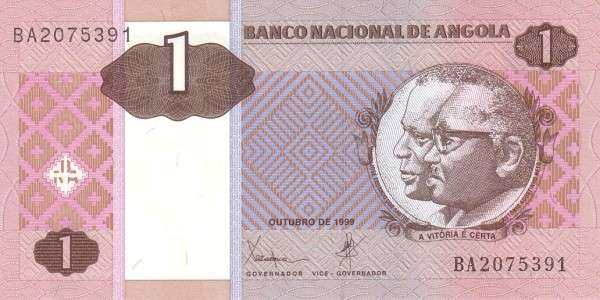 安哥拉 Pick 143 1999.10年版1 Kwanzas 纸钞 