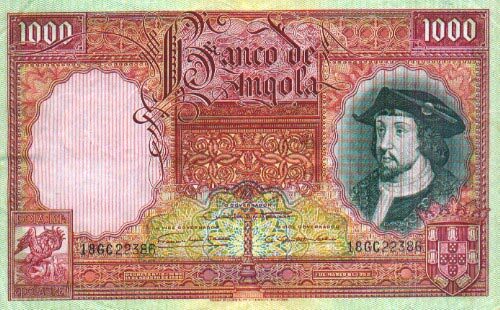 安哥拉 Pick 086 1952.3.1年版1000 Angolares 纸钞 