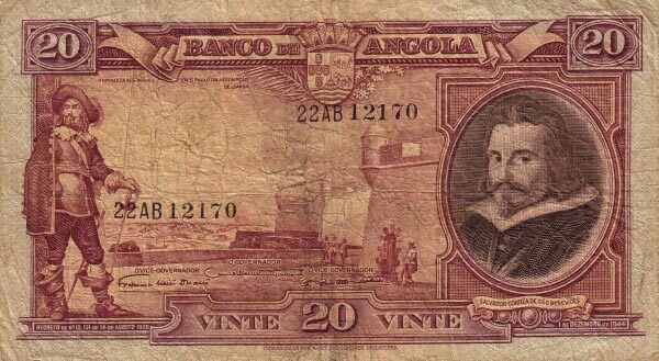 安哥拉 Pick 079 1944.12.1年版20 Angolares 纸钞 