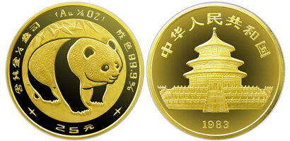 1983年版1/4盎司熊猫金币