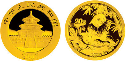 2007版1/20盎司熊猫金币