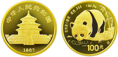 1987年版1盎司熊猫金币