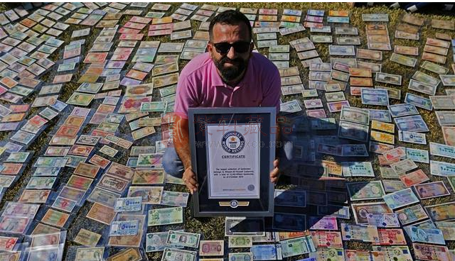 黎巴嫩男子收藏纸币数创吉尼斯纪录