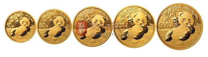 2020年熊猫金币套装  1克、3克、8克、15克、30克