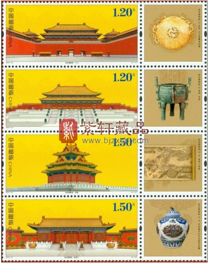 两组“故宫”邮票八处不同